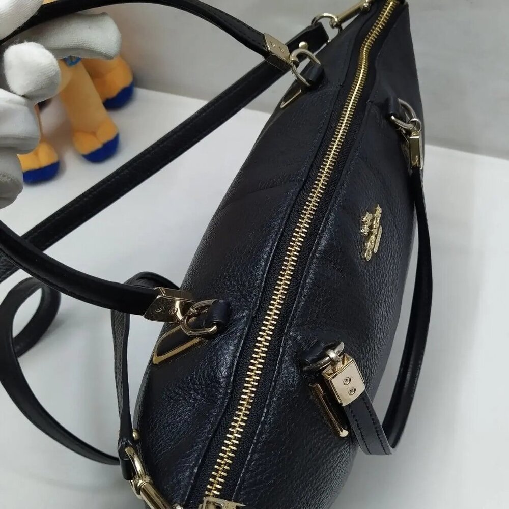 Coach Black Pebbled Leather Crossbody Tote - Picture 10 of 13